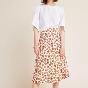 NWT Anthropologie Watermelon Colloquial Full Skirt